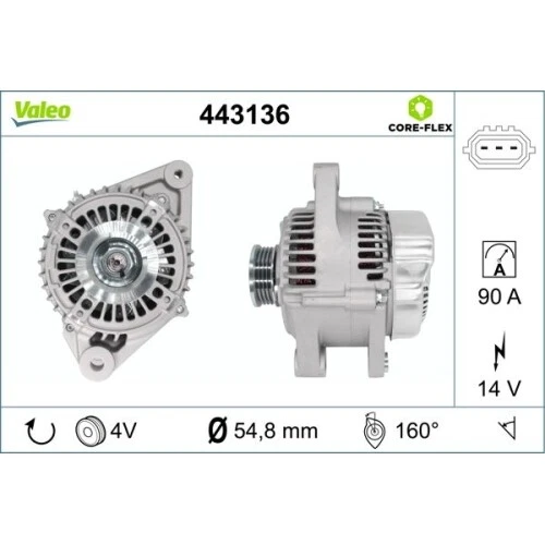 Alternateur VALEO 588004 - Compatible Renault Scénic, Megane, Clio