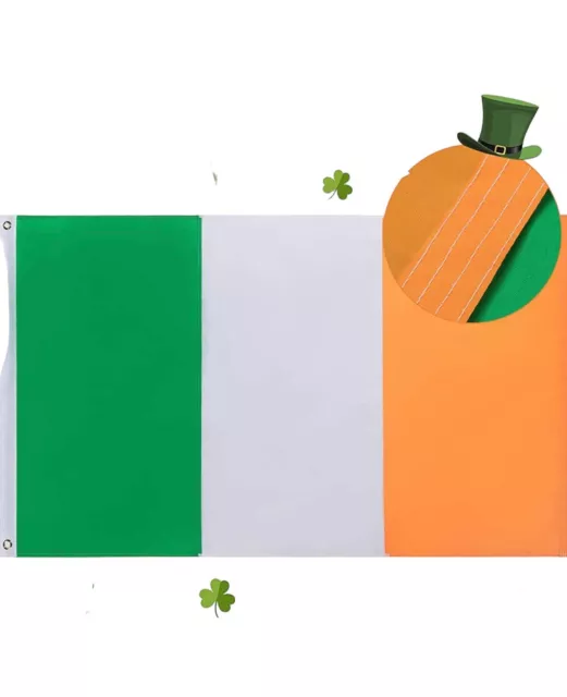 Ireland Flag Triple Stitching Heavy Duty Nylon All Weather Outdoor 3ft x 5ft