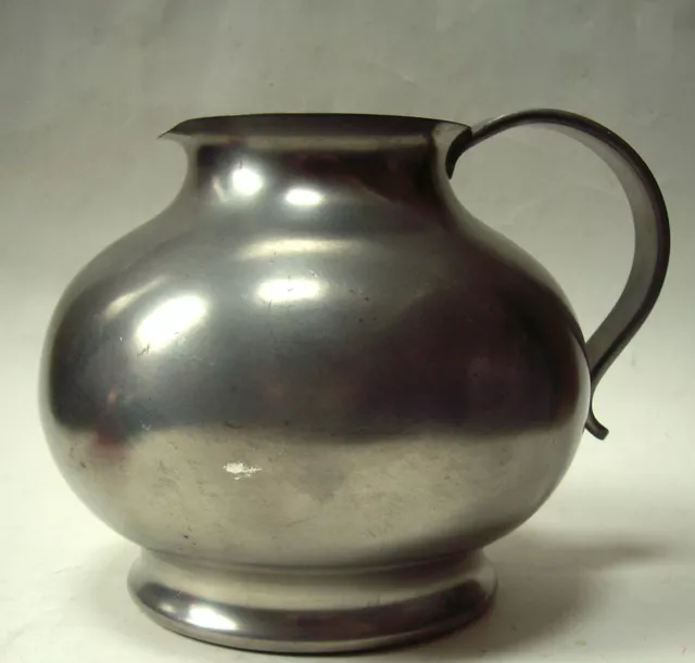 Harald BUCHRUCKER, Zinn Kanne, Krug, pewter jug, pitcher, H:16, D:18cm, Bauhaus