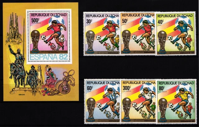 Tschad 890-895 und Block 80 postfrisch Fußball #JA319