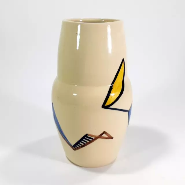 Vintage Mid Century Modern MCM Australian Pottery Abstract Vase Signed AA6