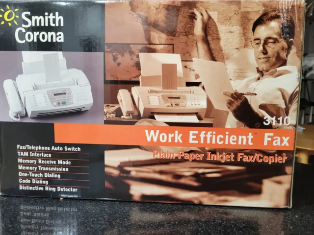 Smith Corona 3110 Work Efficient Inkjet plain paper Fax Machine - New 01499