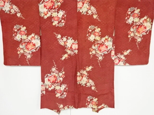 42165# Japanese Kimono / Antique Haori / Flowers