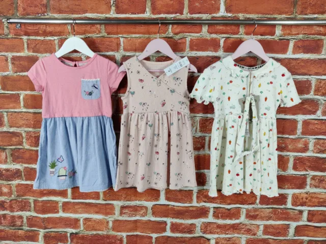 Girls Bundle Age 3-4 Years Mantaray George Short Sleeve Summer Dress Set 104Cm