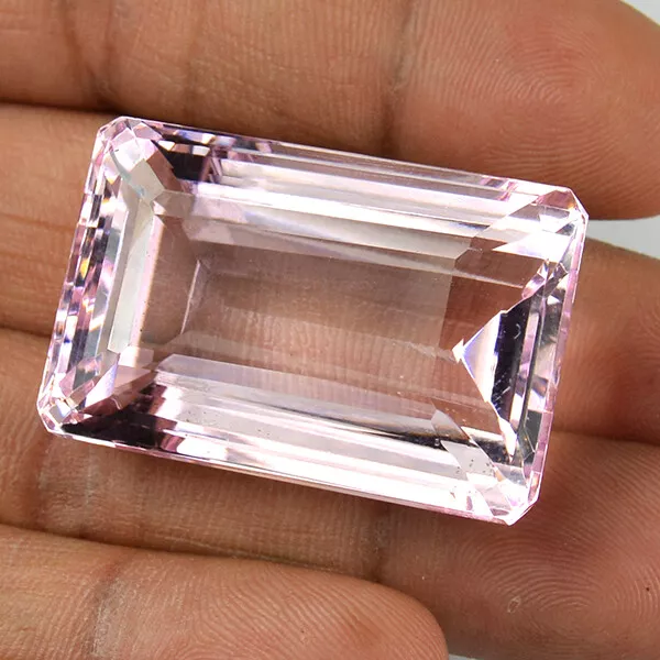 Top Luster 113 Ct Superb Pink Kunzite 35 MM Emerald Cut Gemstone