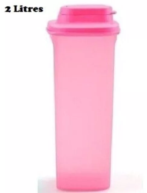 Tupperware Slimline Pitcher Baby Pink 2l Water Jug Fits Fridge Door 2L New