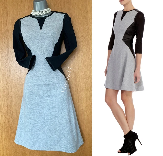Robe Karen Millen KM2 Noir Et Blanc - Tricotée Et Crochet - Manches 3/4 - Occasion Très Bon état