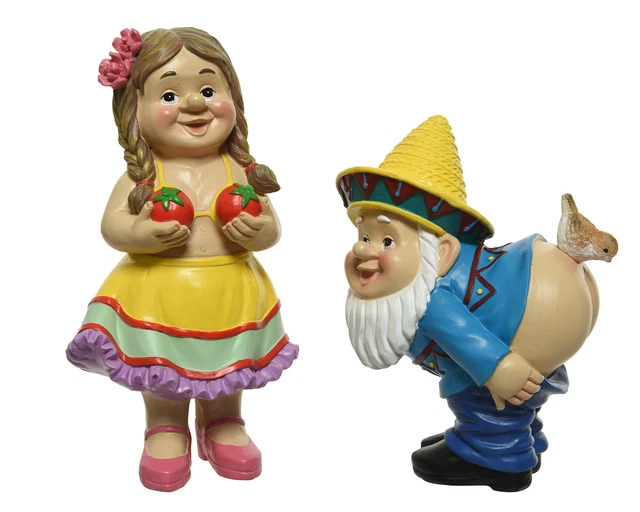 Lustige Gartenzwerge Nackt 15cm | Harz Figuren Wasserdicht Für Garten Deko