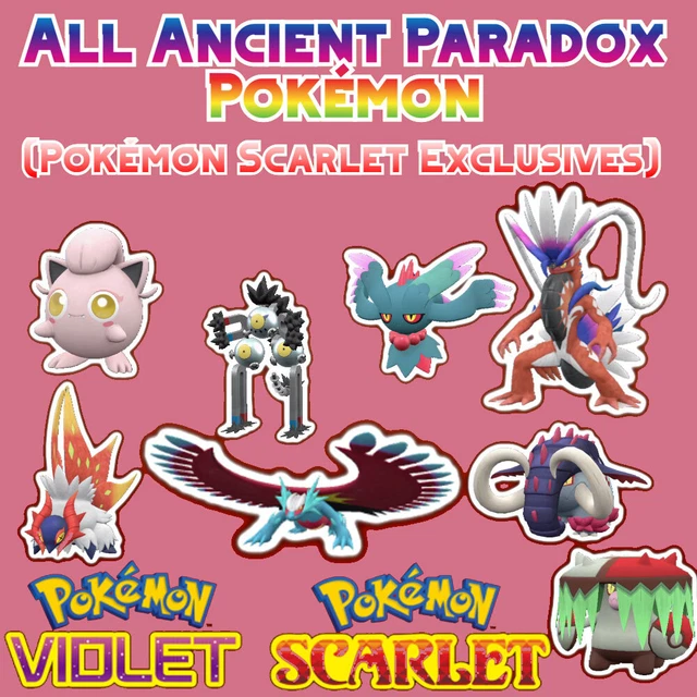 Pokémon Scarlet & Violet - ALL 7 PARADOX (SCARLET) (6 IVS or UNTOUCHED Pokémon Scarlet & Violet - ALL 7 PARADOX (SCARLET) (6 IVS or UNTOUCHED
