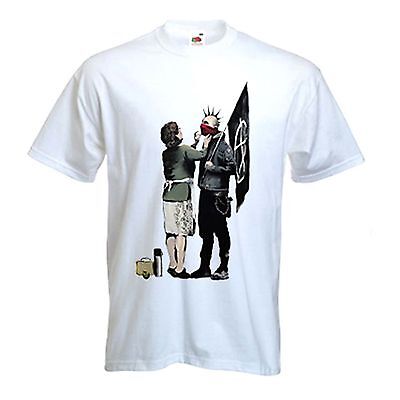 Banksy Punk Mamma T-Shirt-ANARCHIA ANARCHICO protesta MADRE-Taglie Piccolo a Xxxl
