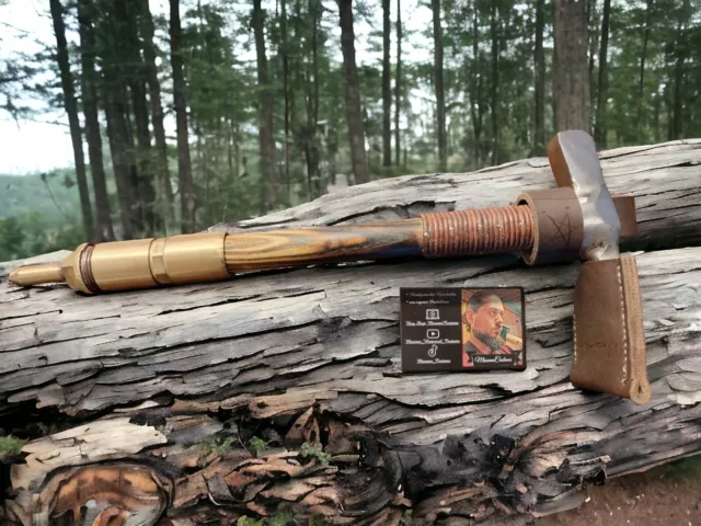 Bushcraft Dechsel/Beil mit Lederhülle und Halterung 2