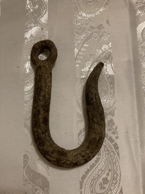 Antique Hand Forged Wrought Iron Hook