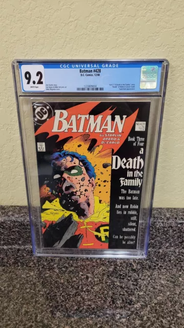 1988 Dc Comics Batman #428 Death In The Family Part 3 Cgc Graded 9.2