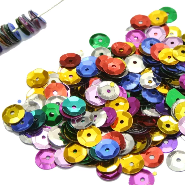 3000 Mixed Color 8mm CUP round loose sequins Paillettes sewing Wedding craft