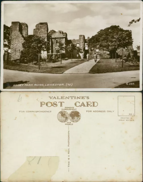 Leicester Abbey Park Ruins G507 RP Real Photo