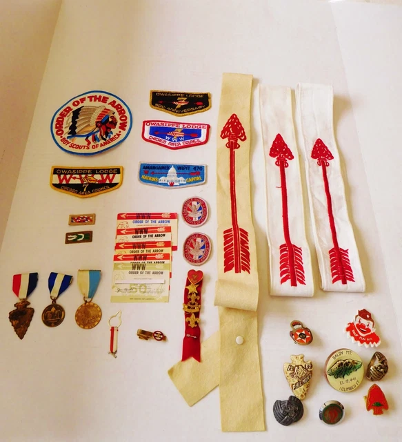 LOT Vintage Boy Scout Order of Arrow Patches Felt Sash Eagle Badge Patch ~ etc.