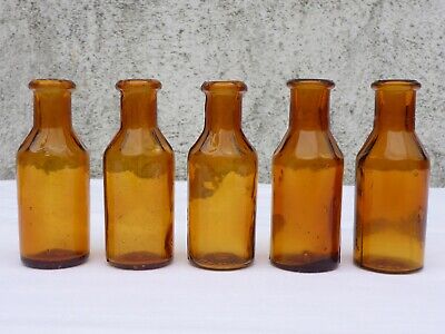 5 x alte braune Medizin Glas Apotheke Apotheker Flasche 20 ml ca. 7,5 cm braun 11
