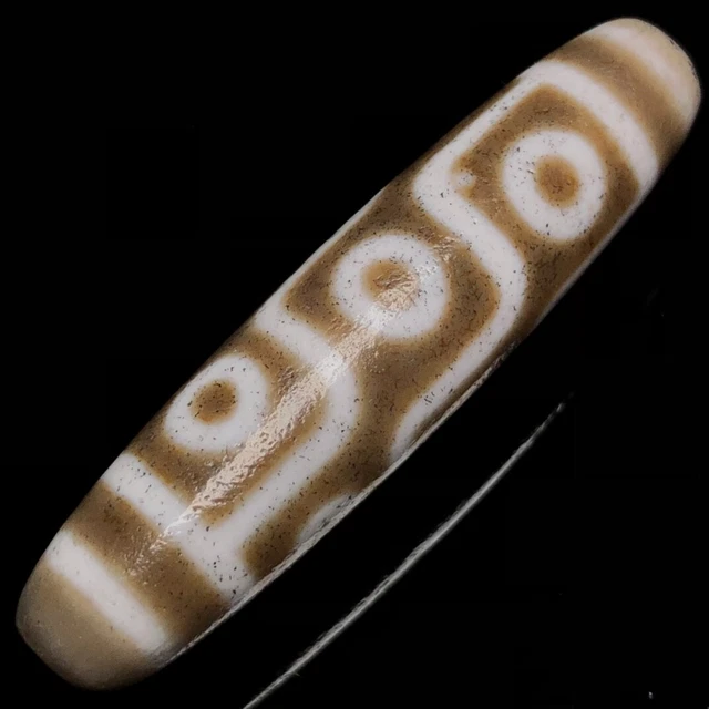 Ancient Tibetan DZI Beads Brown Old Agate 9 Eye Totem Amulet Pendant GZI 56mm