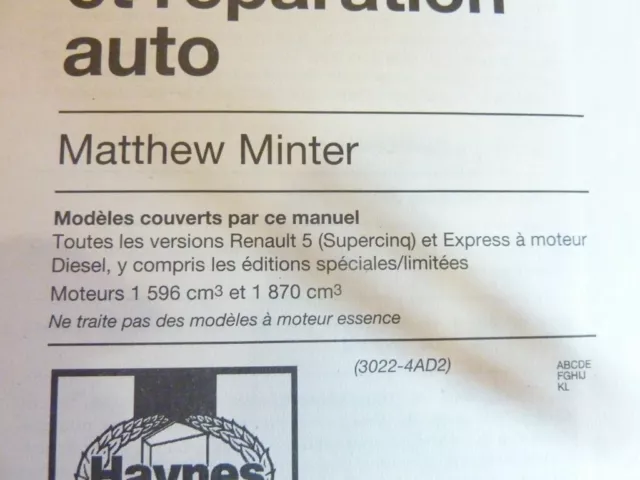 S5 Express Die Revue Technique Haynes Renault Fr Etat - NEUVE PORT Reduit Franc 2
