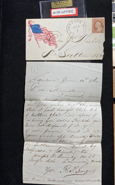 Civil War  Era Letter 1861 in postal cover