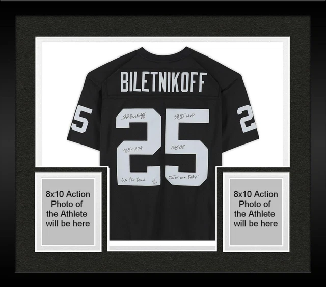 Signed Fred Biletnikoff Raiders Jersey