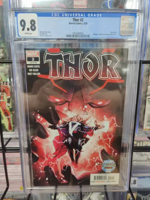 Thor #2 (2020) - Cgc Grade 9.8 - Strange Academy Preview - Donny Cates!