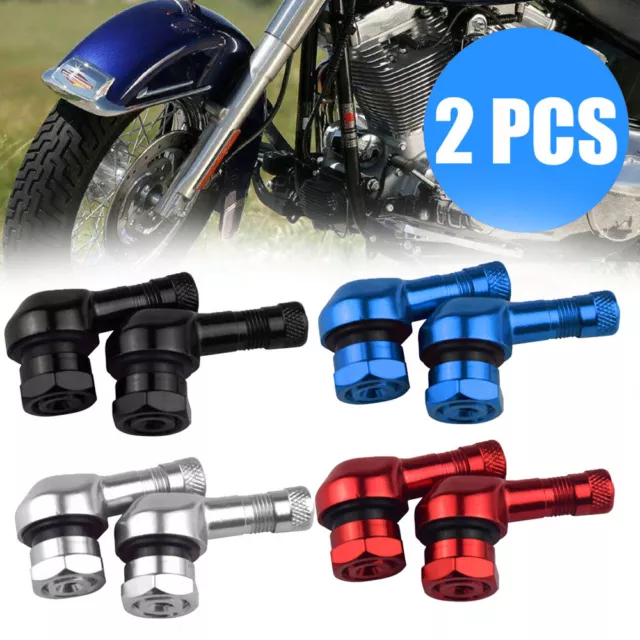 2PCS Car Motorcycle 90 Degree Wheel Tire Tyre Valves Stem Cap Covers Accessories