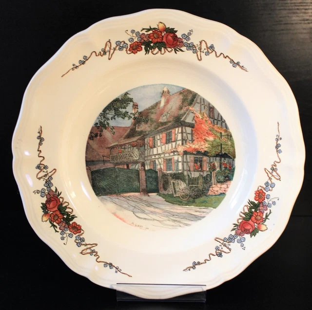 Assiette en Faïence de Sarreguemines modèle Obernai - Alsace