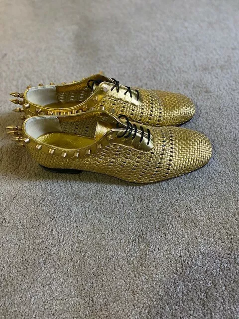 Mens Gucci Shoes Gold Size 8 / EU 42 Brand New Retail for $1,285.00