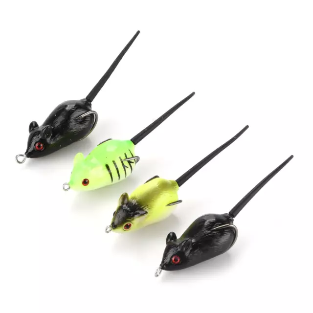 4PACK LARGE SOFT Rubber Mouse Fishing Lures Baits Top Water Tackle Hooks  Bait F $7.58 - PicClick AU