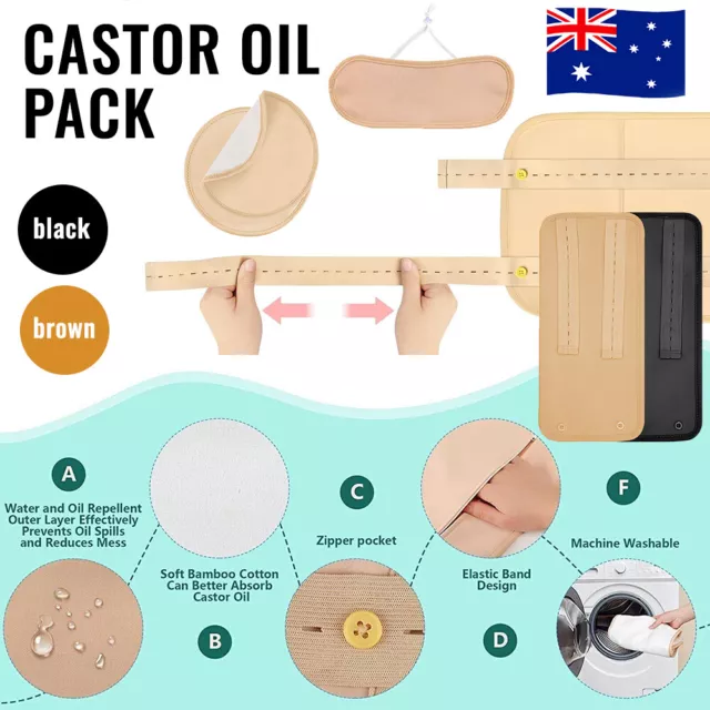 Castor Oil Pack Kit Compress Reusable Wrap Belt Inflammation Toxin Remover Sets