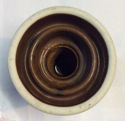 VTG Antique Insulator Ceramic Porcelain 3.5” Diameter Brown Color