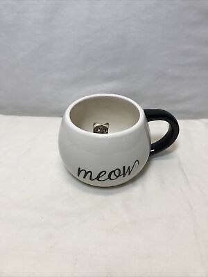 Meow Cat Tea Cup Coffee Mug Siamese Kitty Inside 17 Oz World Market 3D Kitten