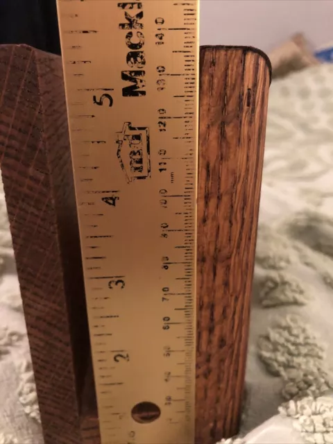 Wood Napkin Holder 80s. With Stained Glass Look Hard Plastic Backing. Rare Find 3