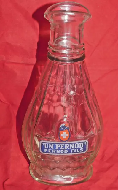 Collector Ancienne Carafe En Verre " Un Pernod  Pernod Fils " En Excellent Etat