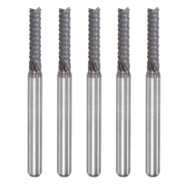End Mill CNC Router Bits, 2.5Mm X 12Mm 1/8" Shank Diamond Film Coated Carbide En