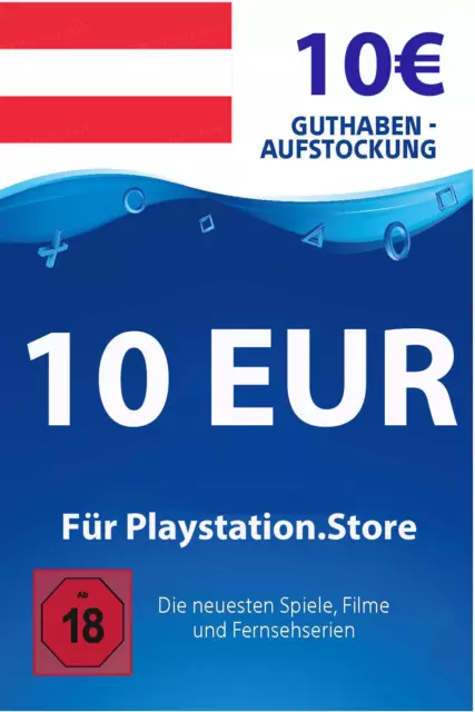 10€ PSN AT Card - 10 Euro Playstation Network Guthaben Digital Code - Österreich