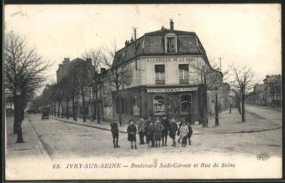 CPA Ivry-sur-Seine, Boulevard Sadi-Carnot et Rue de Seine