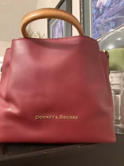 Dooney & Bourke Barlow Leather Satchel/Shoulder Bag In “Wine” - Nwt