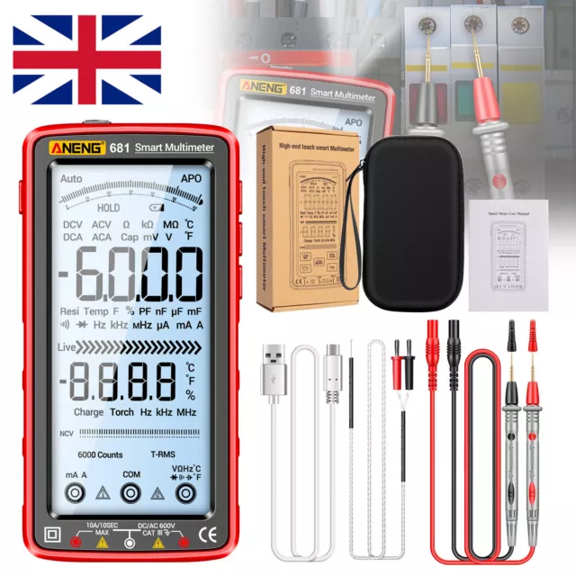 Smart LCD Digital Multimeter AC/DC Voltage Tester Resistance Meter 6000 Counts