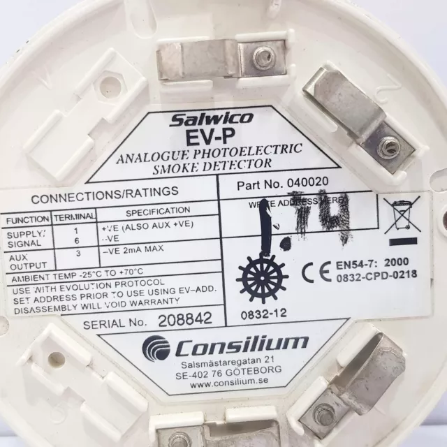 CONSILIUM SALWICO EV-P Analog Fotoelektrisch Rauchmelder 040020 Mit Basis 3