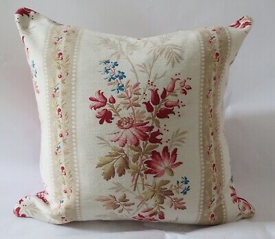 Lovely 19th Century French Floral & Homespun Linen Kelsch Pillow