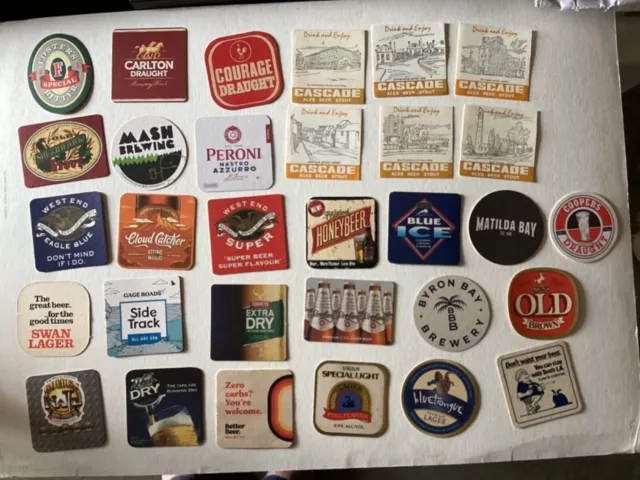 31 different Australian Breweries Beer Coasters Collectable R