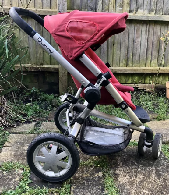 Quinny Buzz buggy Pushchair stroller + raincover, basket Rebel Red
