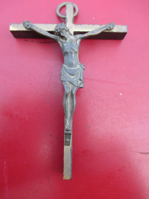 Statue Croix De Jésus En Métal Bronze - Avec Socle Stable, Décoration Table, Cadeau Religieux - 9