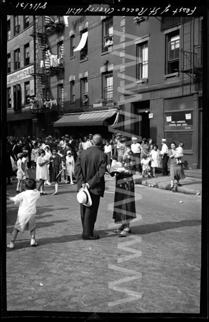 1931 Feast of St Rocco Cherry Hill Parade Manhattan NYC Old Photo Negative E15