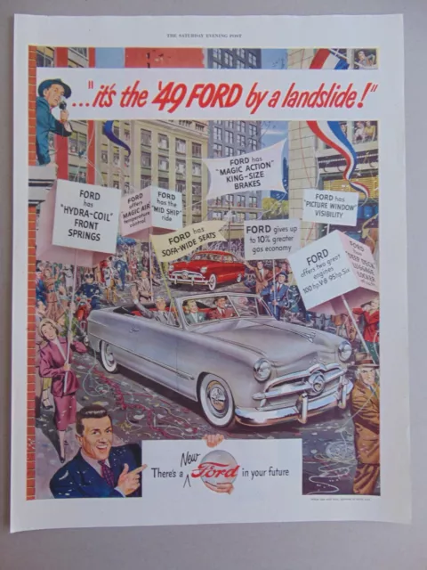 1949 FORD Parade Wins Election Best of All vintage art print ad