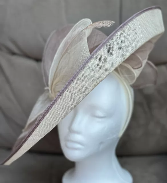 Splendido Fascinator Fascinator Fasciator Crema & Marrone - Cappello da Matrimonio