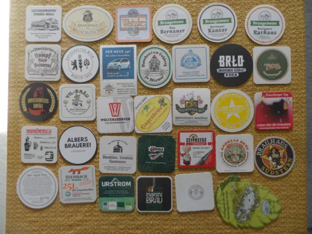 33 verschiedene  Bierdeckel von deutschen Gasthaus/Craftbeer/Mini Brauereien !!