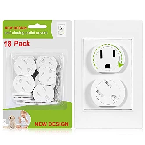 (18 Pack)Outlet Covers Outlet Plug Covers Self-Closing Design Swivel Child Proof